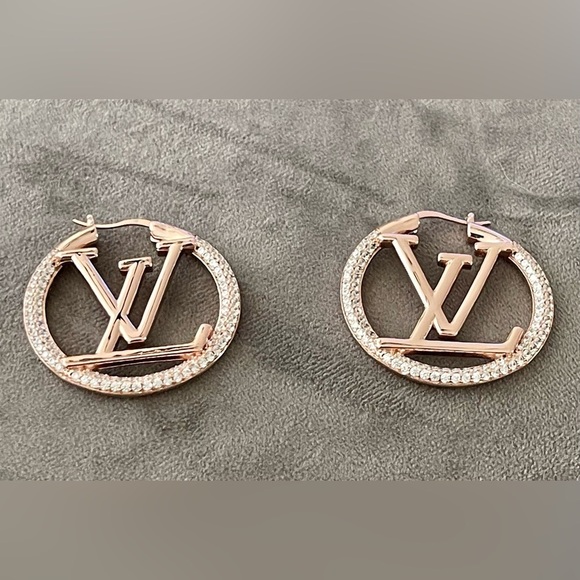 Earrings… LV Earrings w/Bling… - Picture 2 of 4